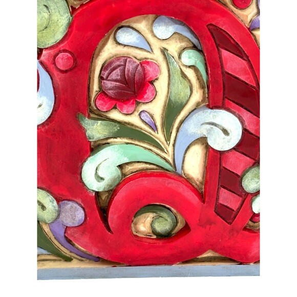 Jim Shore Monogram Letter Alphabet Initial Wood Block Q 2008 Heartwood Creek - Picture 10 of 10